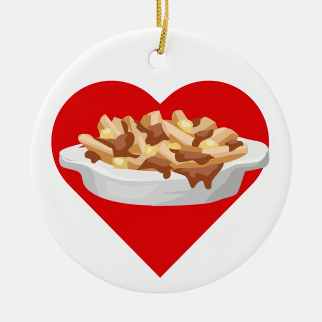 Décoration En Céramique J'aime le poutine (Devant)