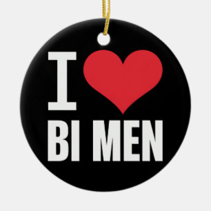 Décoration En Céramique J'aime les hommes bisexuels Bi Fierté de bisexuel 