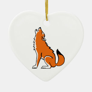 Décoration En Céramique J'aime les LOUPS rouges - Conservation - Nature -