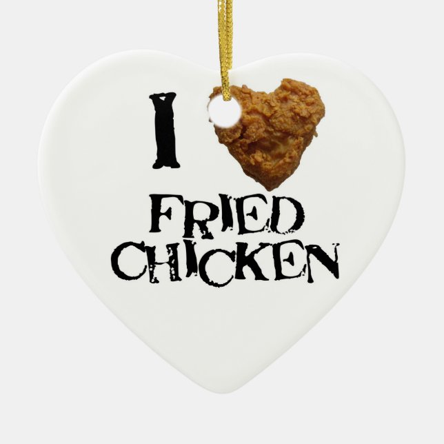 Décoration En Céramique J'aime l'ornement de poulet frit (Devant)