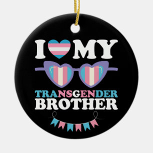 Décoration En Céramique J'aime ma famille de frère transgenre Trans LGBTQ
