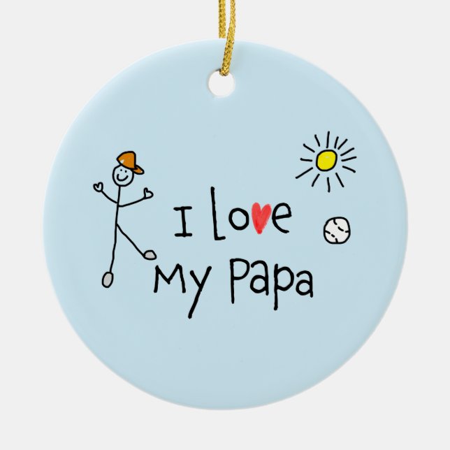 Décoration En Céramique J'aime ma photo Papa (Devant)