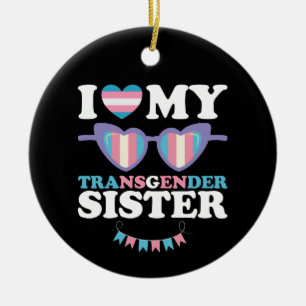 Décoration En Céramique J'aime ma soeur transgenre Famille Trans LGBTQ