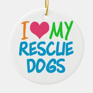 Décoration En Céramique J'Aime Mes Chiens Secourus