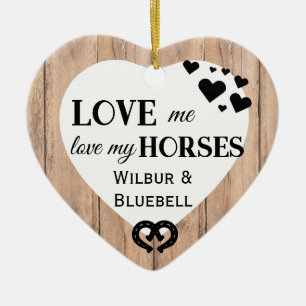 Décoration En Céramique J'aime mon cheval Rustique