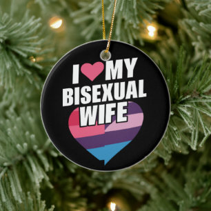 Décoration En Céramique J'aime mon épouse bisexuelle Bi Fierté Drapeau Bis