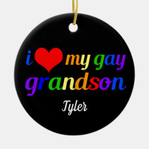 Décoration En Céramique J'Aime Mon Petit-Fils Gay Cadeau Personnalisé Gran