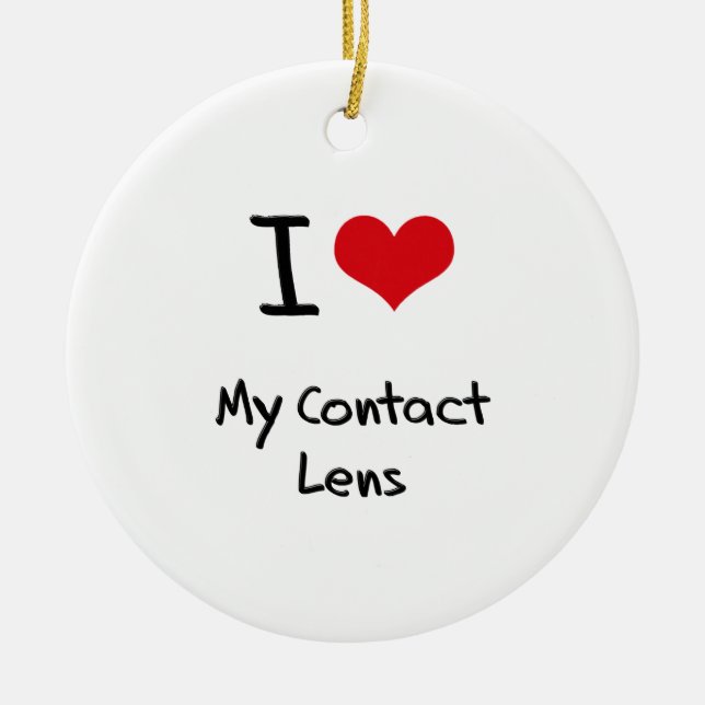 Décoration En Céramique J'aime mon verre de contact (Devant)