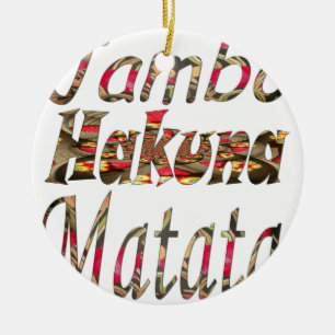 Décoration En Céramique Jambo Hakuna Matata Art Vintage africain Imprimer