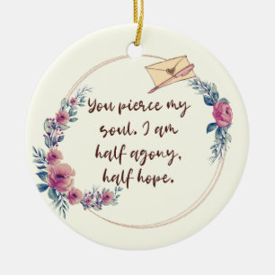 Décoration En Céramique Jane Austen Persuasion Citation Girl Floral