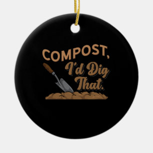 Décoration En Céramique Jardin Compost Gardener Cadeau