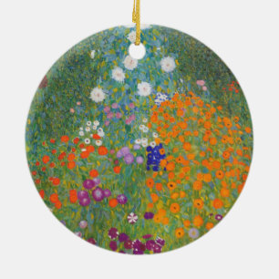 Décoration En Céramique Jardin des fleurs (par Gustav Klimt)