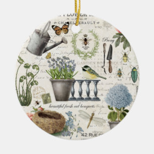 Décoration En Céramique Jardin fleuri Vintage