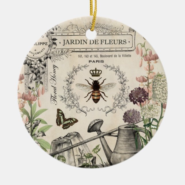 DÉCORATION EN CÉRAMIQUE JARDIN FRANÇAIS D'ABEILLE (Devant)