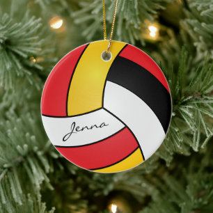 Décoration En Céramique Jaune, rouge, blanc et noir Personnalisez le volle