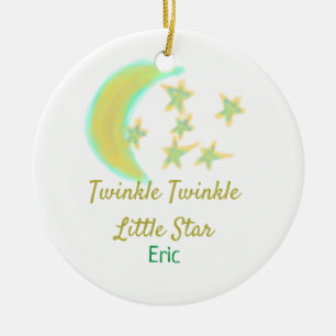 Décoration En Céramique Jaune vert scintille Twinkle Little Star ajouter l