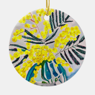 Décoration En Céramique Jaune Wattle