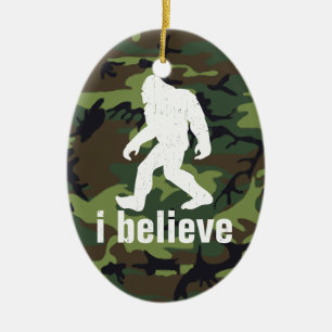 Décoration En Céramique Je crois - Bigfoot avec Forest Green Camo