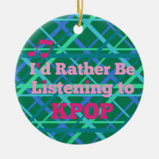 Décoration En Céramique "Je préfère écouter KPOP" (rose)