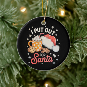 Décoration En Céramique Je sors pour le Père Noël des biscuits et du choco