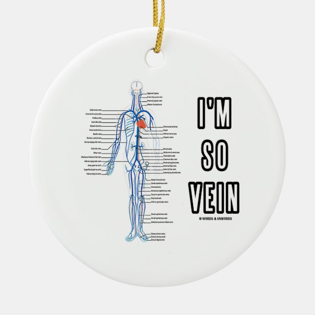 Décoration En Céramique Je suis ainsi veine (les veines d'anatomie (Devant)