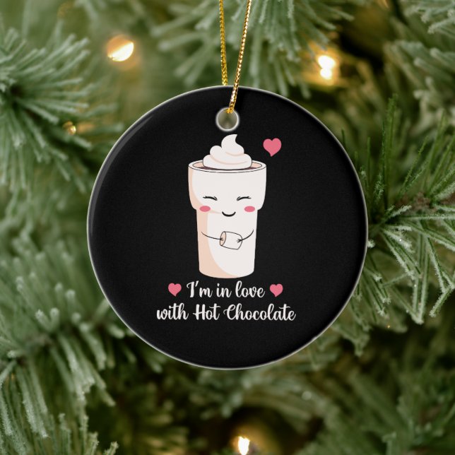 Décoration En Céramique Je suis amoureux du chocolat chaud (Arbre)