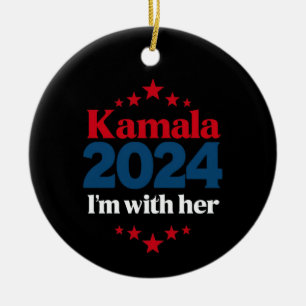 Décoration En Céramique Je suis avec elle Kamala Votez pour 2024 Président