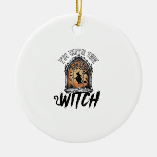 Décoration En Céramique Je Suis Avec La Sorcière Vintage Halloween