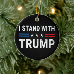 Décoration En Céramique Je Suis Avec Trump American Flag