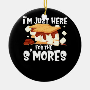 Décoration En Céramique Je suis juste ici pour le camp de Smores Campfire