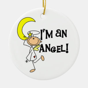Décoration En Céramique Je suis un t-shirt Angel et des cadeaux