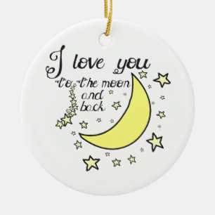 Décoration En Céramique Je t'aime à la lune et au dos