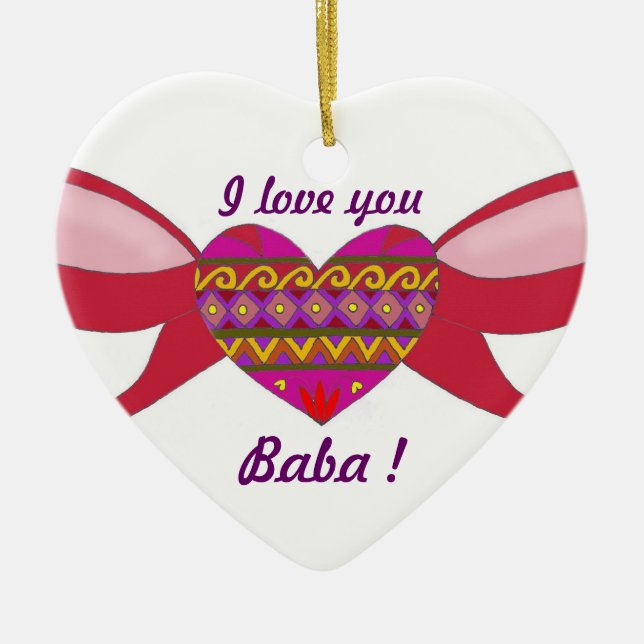 Décoration En Céramique Je t'aime baba (Devant)