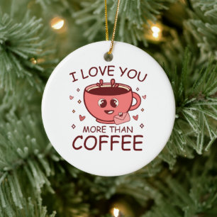 Décoration En Céramique Je t'aime plus que le café