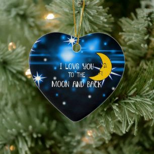 Décoration En Céramique Je t'aime sur la Lune et de retour