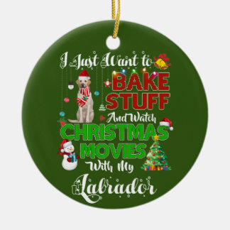 Décoration En Céramique Je veux regarder des films de Noël avec le labrado