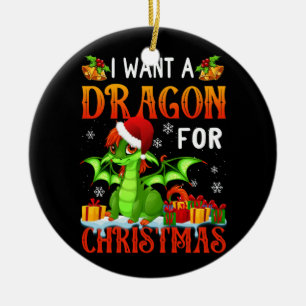 Décoration En Céramique Je Veux Un Dragon Pour Noël Mignonne Dragon Père N