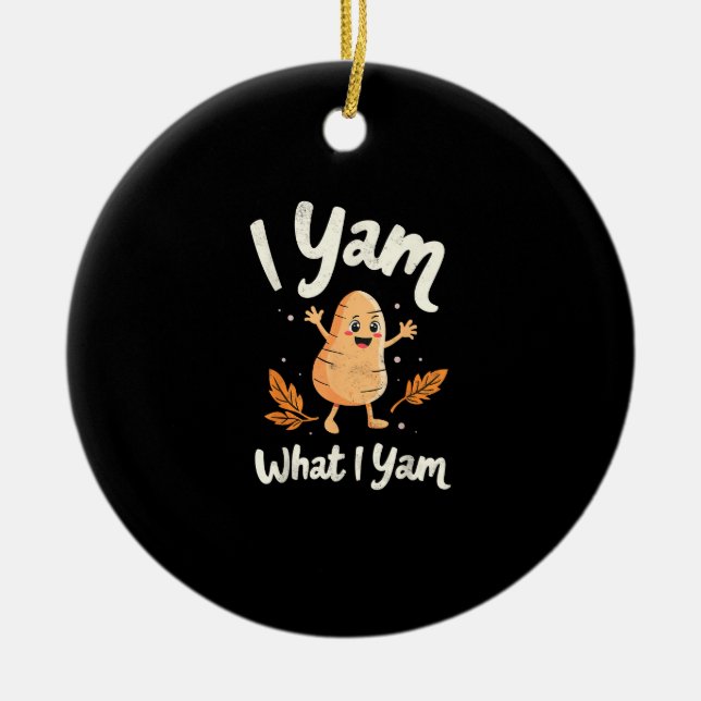 Décoration En Céramique Je Yam Ce Que Je Yam Doux Pommes De Terre Thanksgi (Devant)