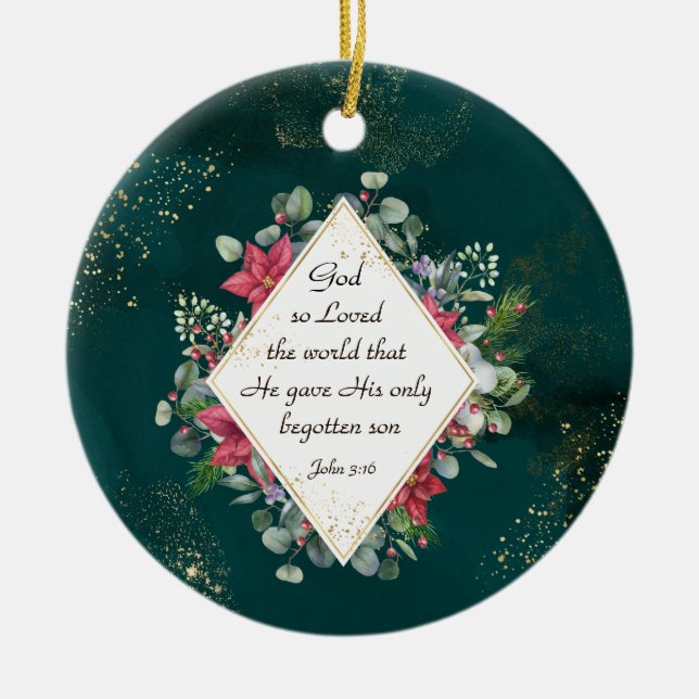 Décoration En Céramique Jean.3:16 Dieu si aimé le monde, Noël (Devant)
