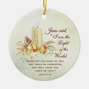 Décoration En Céramique Jean 8:12 Jésus dit : Je suis la Lumière du Monde