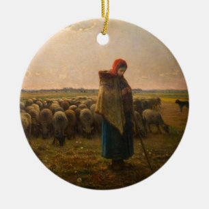 Décoration En Céramique Jean-Francois Millet - Berger et troupeau 1863