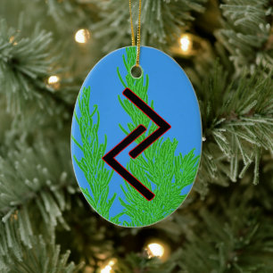 Décoration En Céramique Jera Viking Rune Yule Ornament - Harvest!