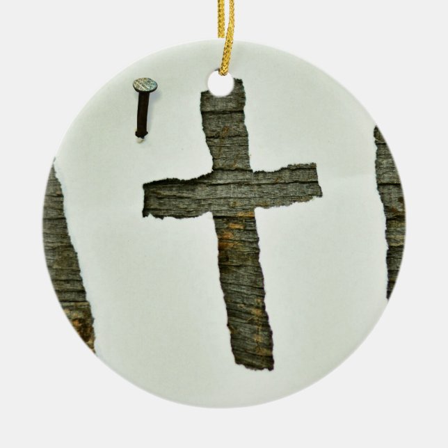 Décoration En Céramique Jésus blanc croisé (Devant)
