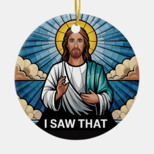 Décoration En Céramique Jésus chrétien vous regarde, Jésus j'ai vu ça
