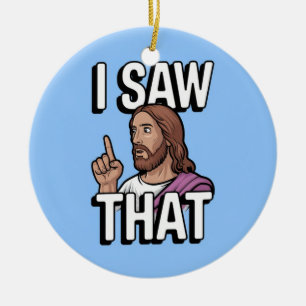 Décoration En Céramique Jésus chrétien vous regarde, Jésus j'ai vu ça