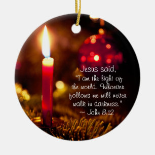 Décoration En Céramique Jésus dit : Je suis la lumière du monde, Jean 8:12