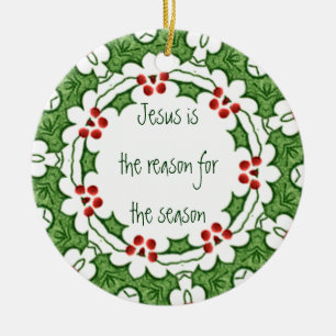 Décoration En Céramique Jésus est la raison de la saison Holly Design