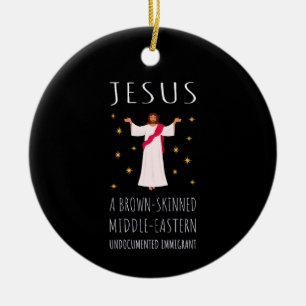 Décoration En Céramique Jésus Immigrant sans papiers à peau Brown I
