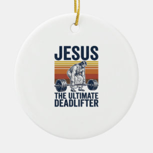 Décoration En Céramique Jésus Le Souleveur De Poids Mort Ultime Chemise De