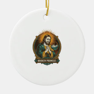 Décoration En Céramique Jésus Puce Cassée Coincée Dans Un Bol De Trempette